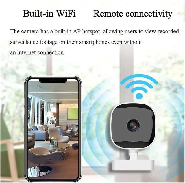 Alt view image 4 of 6 - 4K Smart Mini WiFi Security Camera, Full Color Night Vision, IP65 Waterproof, Two-Way Audio for Indoor & Outdoor Use(Camera)