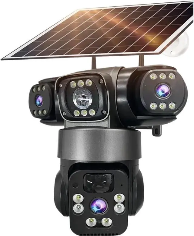 Main image of 6K 12MP 3 Lens 3 Screen Solar PTZ Security Camera, 4G SIM Outdoor CCTV Cam with Human Detection & Auto Tracking