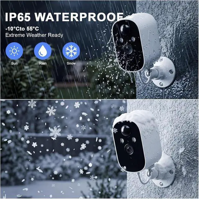 Alt view image 3 of 6 - 2K Solar Outdoor Security Cam, Waterproof WiFi Battery Powered Surveillance Device with Two Way Audio