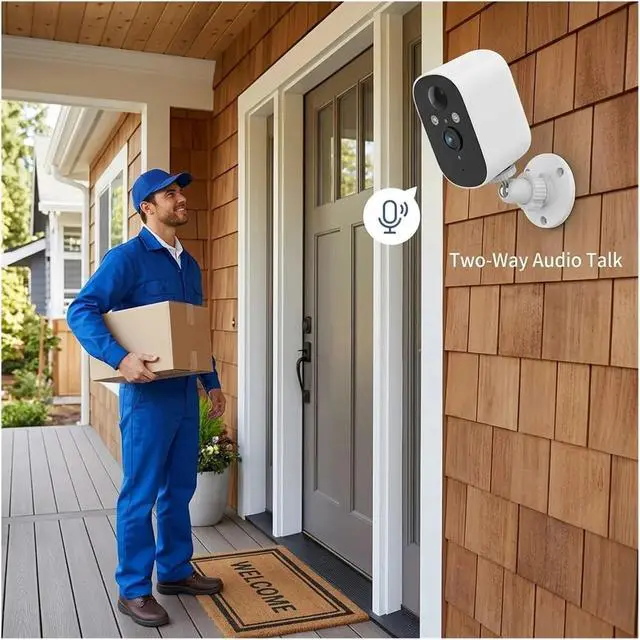 Alt view image 6 of 7 - 2 Pack 3MP Solar Wireless Security Cameras, Outdoor Battery Powered WiFi Cam with AI Human Detection, Two-Way Audio & Night Vision