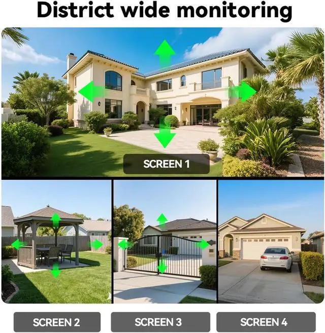 Alt view image 3 of 6 - 20MP Solar Security Camera, No Wiring Required, 360° Auto Tracking, Full Color Night Vision, 2-Way Audio, IP66 Waterproof
