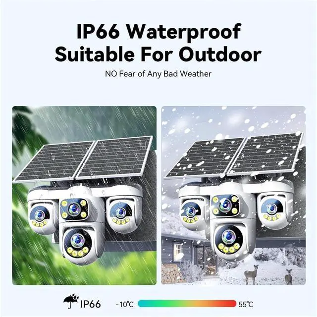 Alt view image 6 of 6 - 20MP Solar Security Camera, No Wiring Required, 360° Auto Tracking, Full Color Night Vision, 2-Way Audio, IP66 Waterproof