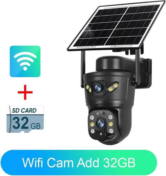 Alt view image 2 of 4 - 4K 8MP Dual Lens Solar PTZ Security Camera, 4G WiFi Battery Powered Outdoor Cam with Auto Tracking & Waterproof Design