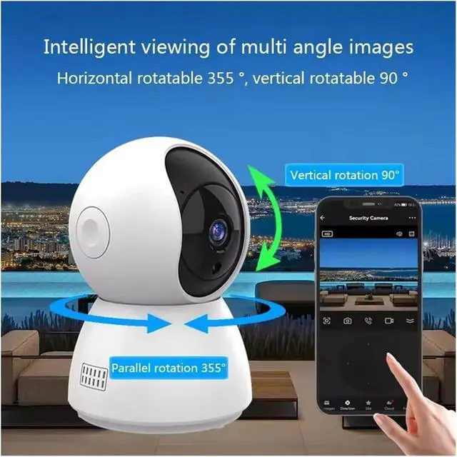 Alt view image 5 of 7 - 1080P WiFi Security Camera, Smart Motion Detection, Auto Tracking & Alarm Alert for Home Surveillance