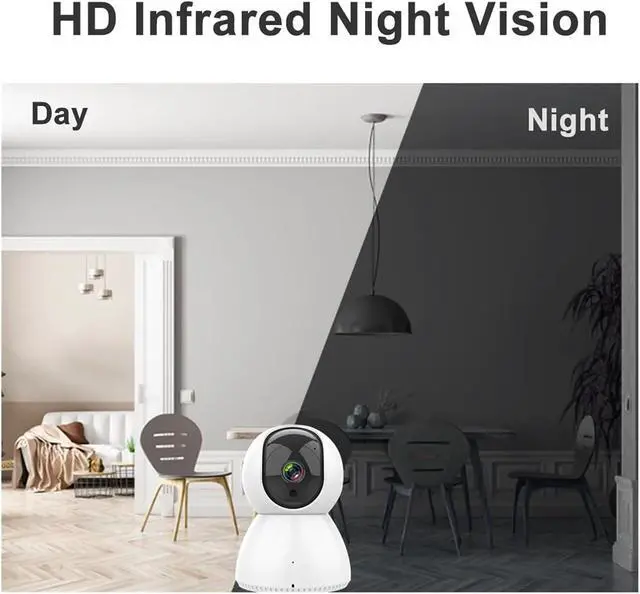 Alt view image 5 of 7 - 1080P 360° Panoramic WiFi Security Camera, Two-Way Audio, Night Vision Compatible with Tuya Smartlife APP