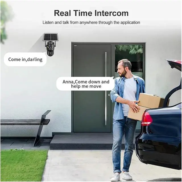 Alt view image 4 of 4 - 4K 8MP Dual Lens Solar PTZ Security Camera, 4G WiFi Battery Powered Outdoor Cam with Auto Tracking & Waterproof Design