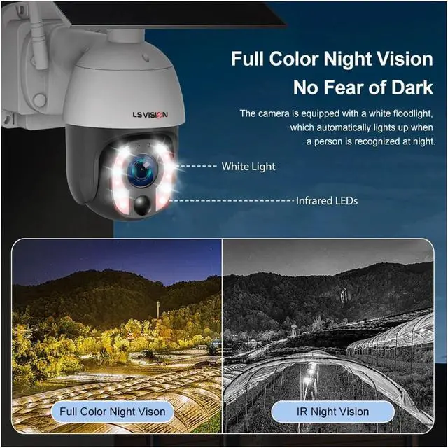 Alt view image 7 of 7 - 20W Solar PTZ Outdoor Security Camera 4G LTE 2.4G WiFi 20X Zoom 30000mAh Battery 24H Continuous Recording Surveillance