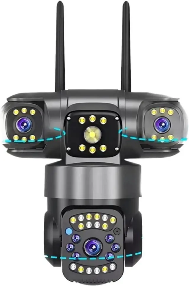 Main image of 12MP 3-Lens 3-Screen Solar PTZ Outdoor Security Camera 10X Zoom 2.4G WiFi Auto Tracking 24/7 Continuous Recording