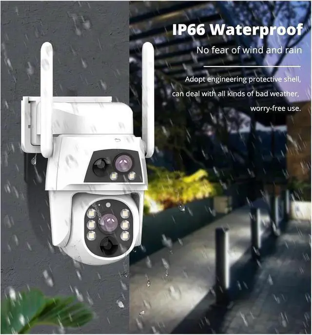 Alt view image 5 of 6 - 4MP HD Dual Lens Solar PTZ Security Camera, 4G WiFi Outdoor Wireless Cam with 12000mAh Battery, PIR & Dual Night Vision