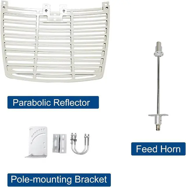 Alt view image 6 of 7 - 5.8GHz 5GHz WiFi Outdoor Grid Parabolic Antenna 27dBi Gain (5150-5850 MHz) Long-Range Directional Aerial with N-Type Female for Wi Fi Router Wireless Access Point Camera