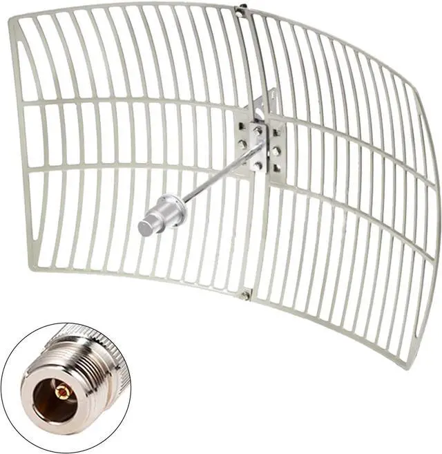 Main image of 5.8GHz 5GHz WiFi Outdoor Grid Parabolic Antenna 27dBi Gain (5150-5850 MHz) Long-Range Directional Aerial with N-Type Female for Wi Fi Router Wireless Access Point Camera