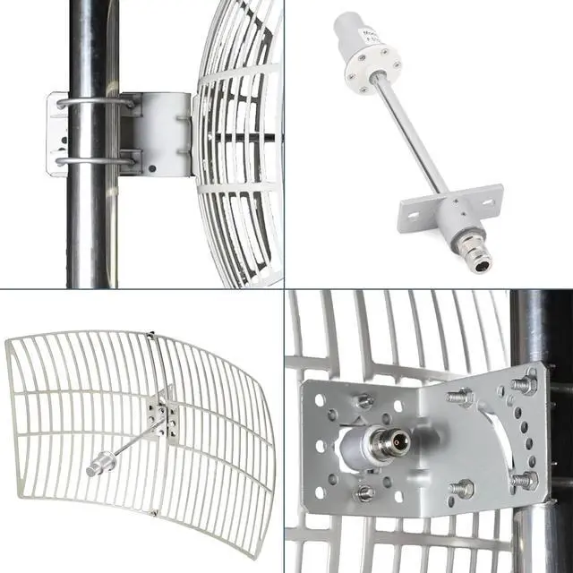 Alt view image 7 of 7 - 5.8GHz 5GHz WiFi Outdoor Grid Parabolic Antenna 27dBi Gain (5150-5850 MHz) Long-Range Directional Aerial with N-Type Female for Wi Fi Router Wireless Access Point Camera