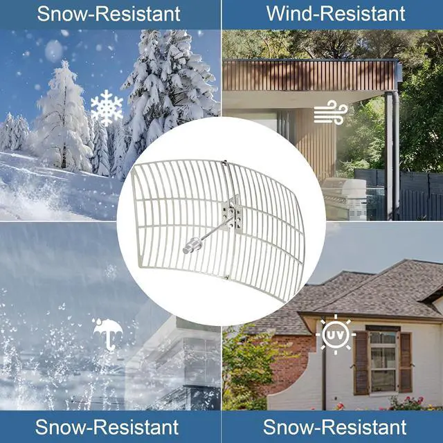 Alt view image 3 of 7 - 5.8GHz 5GHz WiFi Outdoor Grid Parabolic Antenna 27dBi Gain (5150-5850 MHz) Long-Range Directional Aerial with N-Type Female for Wi Fi Router Wireless Access Point Camera