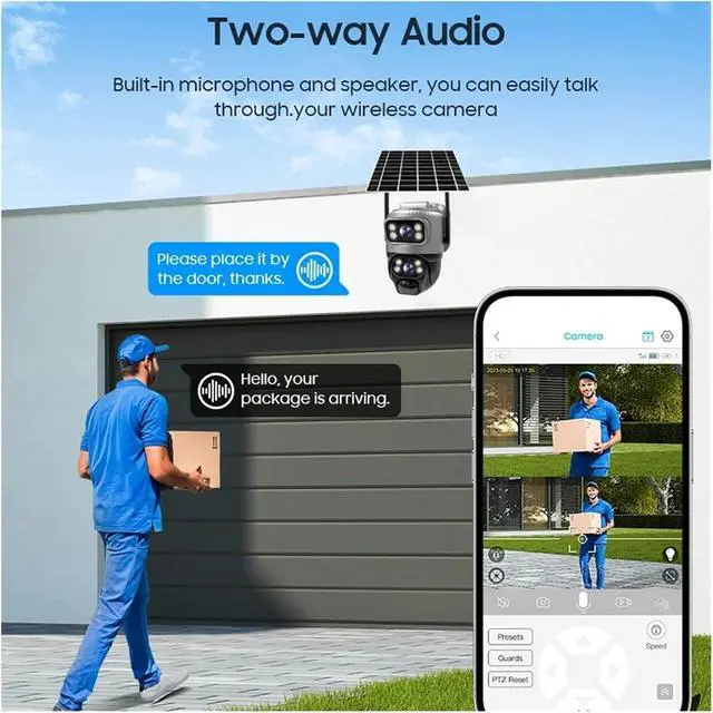 Alt view image 6 of 7 - 4K 8MP Dual Lens Solar Security Camera, 4G WiFi Outdoor IP Cam with PIR Human Detection, Night Vision & Waterproof Design