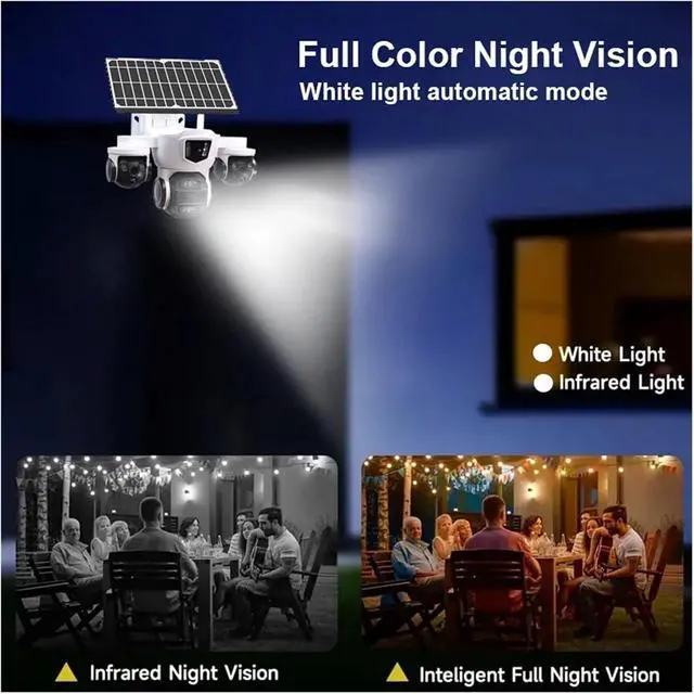 Alt view image 4 of 6 - 20MP HD 10X Zoom Solar PTZ Security Camera, Dual Solar Panel 4G WiFi Outdoor Cam Waterproof with Night Vision Motion Detection