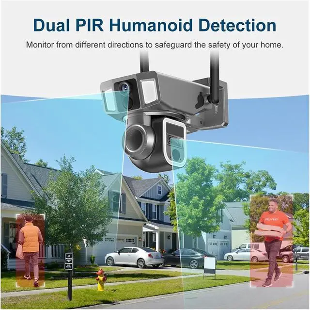Alt view image 5 of 7 - 12MP 2 in 1 4G and WiFi Dual Screen Solar Camera OutdoorThree Lens Dual PIR Detection 10X Zoom Auto Tracking CCTV Cam