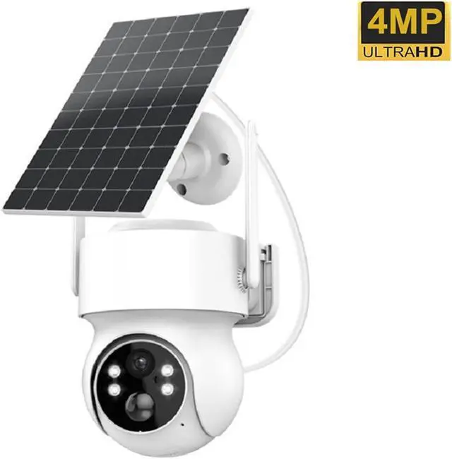 Alt view image 2 of 7 - 4MP Solar WiFi PTZ Security Camera Outdoor, Built-in Battery Wireless Surveillance Cam Support iCSEE App