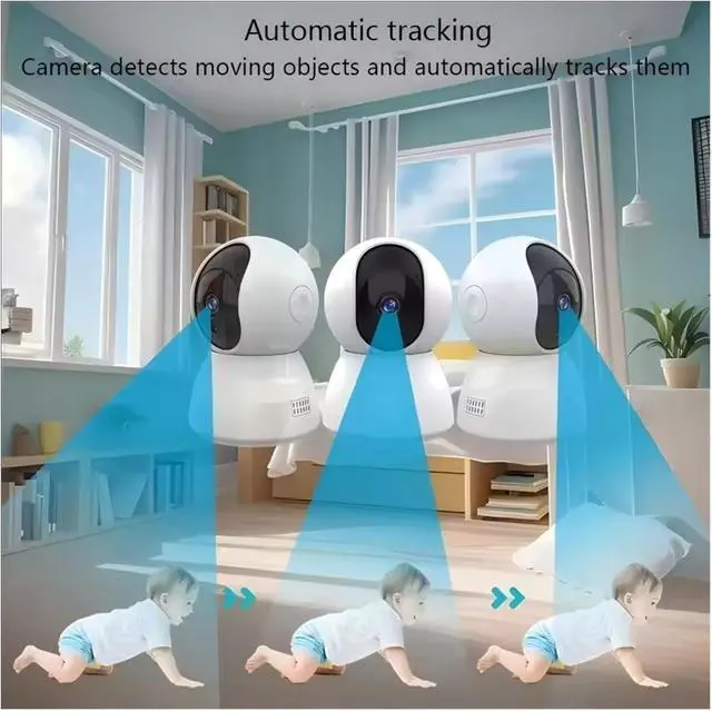 Alt view image 4 of 7 - 4MP Outdoor Wireless PTZ Security Camera, 340°Pan 90°Tilt Auto Tracking Two-Way Audio Color Night Vision App Control