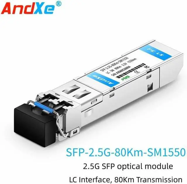 Alt view image 2 of 7 - SFP-2.5G Optical Transceiver, 2.5Gb/s Single Mode 1550nm 80km LC Interface, Commercial Grade, Industry-Standard Compatible