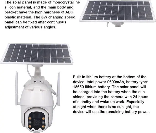 Alt view image 3 of 7 - Solar Powered Security Camera Outdoor Wireless Camera Security Outdoor Wireless (2.4GHz WiFi)