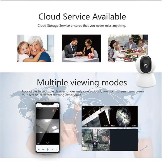 Alt view image 3 of 6 - 2MP 1080P Mini WiFi Indoor Security Camera, Auto Tracking Wireless Smart Home CCTV Surveillance Cam