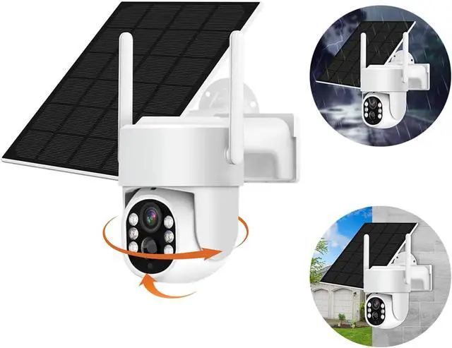Alt view image 2 of 7 - 1080P Solar Battery Powered WiFi Security Camera with PIR Motion Detection, Color Night Vision & IP65 Waterproof