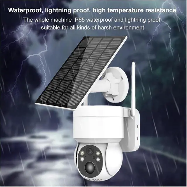 Alt view image 4 of 7 - 1080P Solar WiFi Security Camera with PIR Motion Detection, Color Night Vision & IP65 Waterproof
