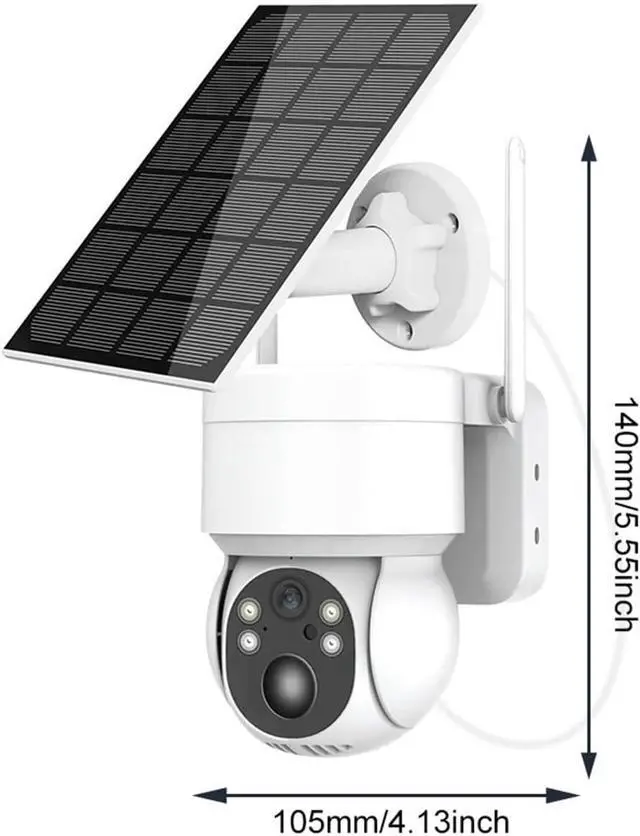 Alt view image 7 of 7 - 1080P Solar WiFi Security Camera with PIR Motion Detection, Color Night Vision & IP65 Waterproof