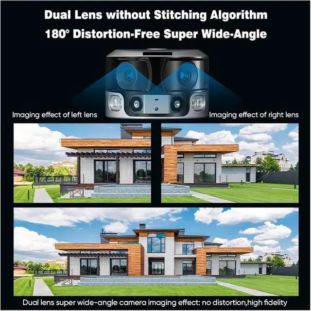 Alt view image 2 of 6 - Solar Security Camera Outdoor Dual Lens Wide View 4G/WiFi Wireless Cameras 4K/8MP Color Night Vision Human Tracking