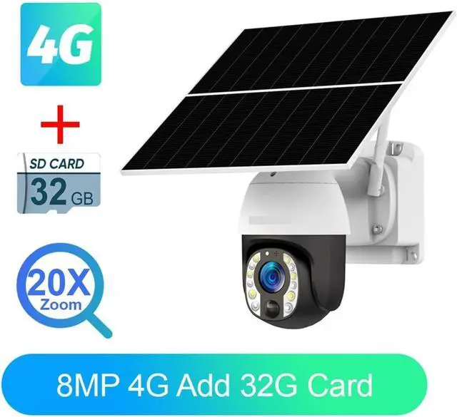 Alt view image 2 of 7 - 20W Solar PTZ Outdoor Security Camera 4G LTE 2.4G WiFi 20X Zoom 30000mAh Battery 24H Continuous Recording Surveillance