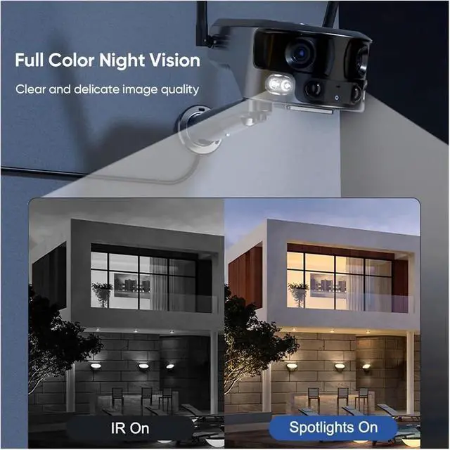 Alt view image 4 of 6 - Solar Security Camera Outdoor Dual Lens Wide View 4G/WiFi Wireless Cameras 4K/8MP Color Night Vision Human Tracking