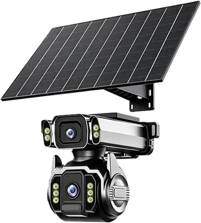Main image of 10MP Dual Lens Solar PTZ Security Camera, 12X Optical Zoom 4G AOV Surveillance Cam, 24/7 Continuous Video Recording Outdoor CCTV