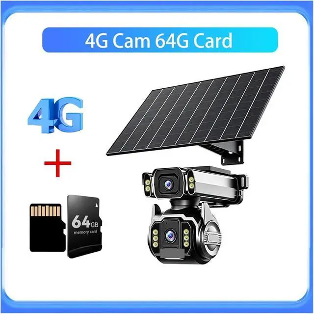 Alt view image 2 of 7 - 10MP Dual Lens Solar PTZ Security Camera, 12X Optical Zoom 4G AOV Surveillance Cam, 24/7 Continuous Video Recording Outdoor CCTV