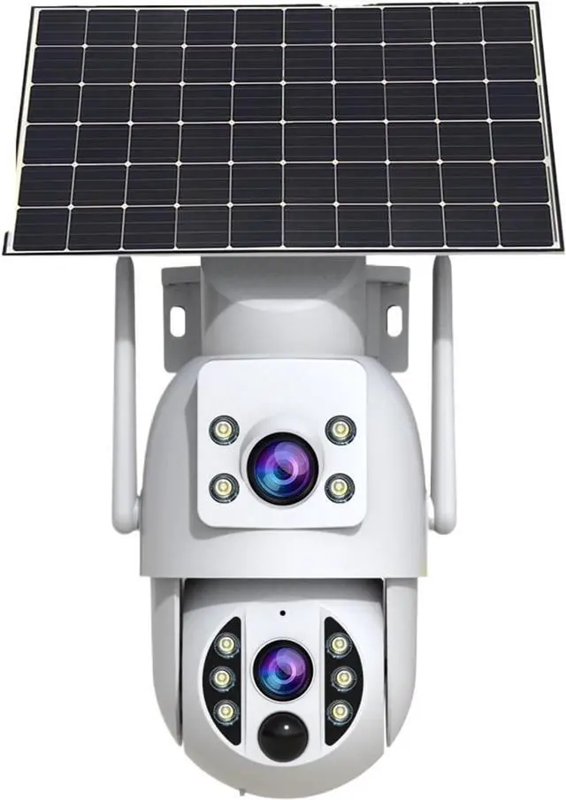 Main image of Wireless Solar Outdoor Security Camera,4K Dual Lens IP Cam with PIR Human Detection & Night Vision Built-in Battery