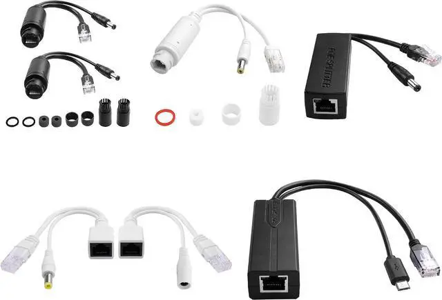 Main image of POE Splitter Bundle IEEE 802.3af/at Standard 10/100/1000Mbps Includes USB DC interfaces