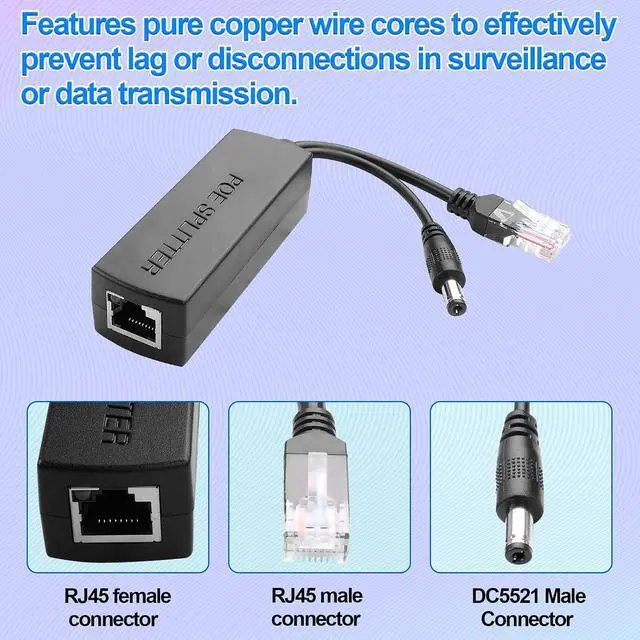 Alt view image 5 of 7 - POE Splitter Bundle IEEE 802.3af/at Standard 10/100/1000Mbps Includes USB DC interfaces