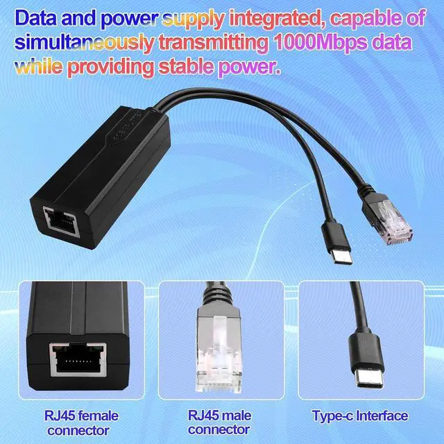 Alt view image 6 of 7 - POE Splitter Bundle IEEE 802.3af/at Standard 10/100/1000Mbps Includes USB DC interfaces
