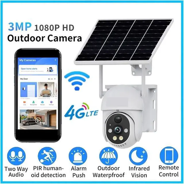 Alt view image 2 of 7 - 4G WiFi Solar Outdoor Security Camera Dual Lens Human Auto Tracking Wireless Surveillance Cam