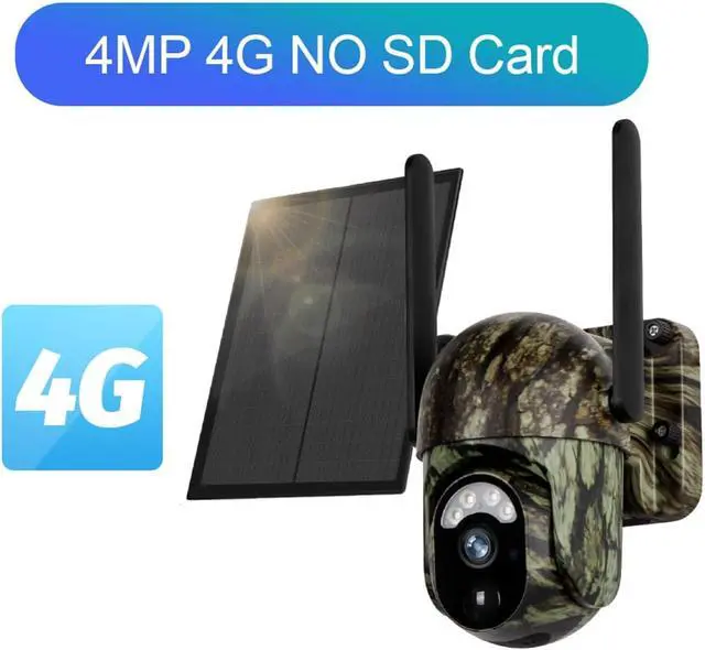 Alt view image 2 of 7 - 4G Solar Security Camera WiFi Outdoor Surveillance Camera Cellular Trail Cam Color Night Vision Human/Animal Detection