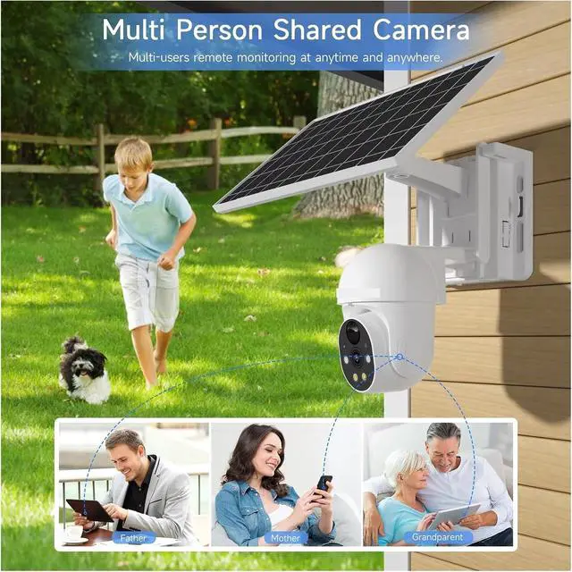 Alt view image 6 of 7 - 4G WiFi Solar Outdoor Security Camera Dual Lens Human Auto Tracking Wireless Surveillance Cam