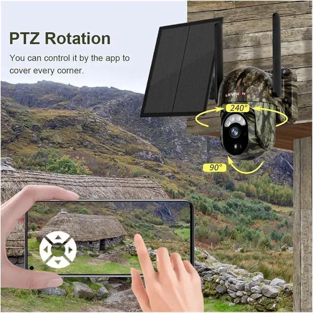 Alt view image 4 of 7 - 4G Solar Security Camera WiFi Outdoor Surveillance Camera Cellular Trail Cam Color Night Vision Human/Animal Detection