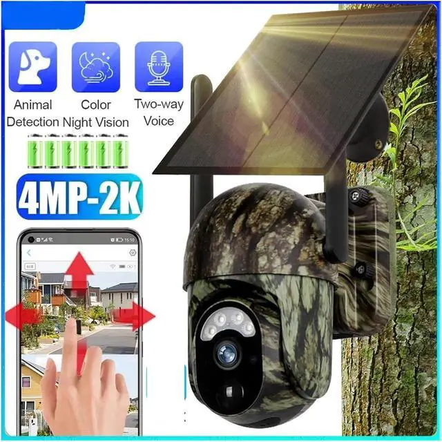 Alt view image 3 of 7 - 4G Solar Security Camera WiFi Outdoor Surveillance Camera Cellular Trail Cam Color Night Vision Human/Animal Detection