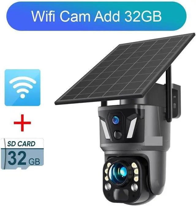 Alt view image 2 of 7 - 4G WiFi Solar PTZ Security Camera, 4K 99X Optical Zoom Dual Screen Cam with Dual PIR Auto Tracking & Real-Time App Alerts