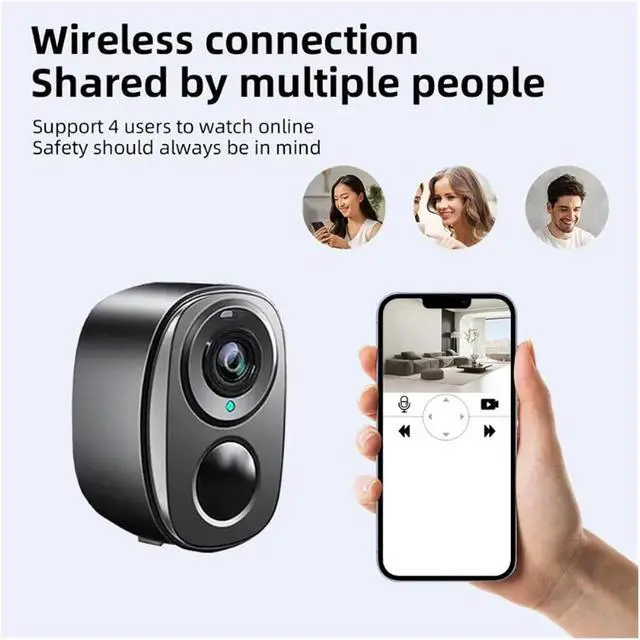 Alt view image 4 of 6 - 2K 4MP Wireless Battery Powered Security Camera, Motion Detection, Weatherproof WiFi Surveillance(Belt 64G,EU_White)