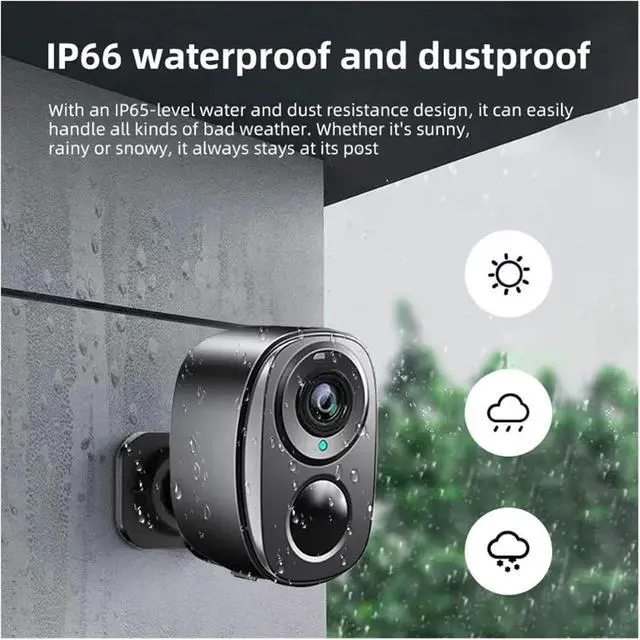 Alt view image 3 of 6 - 2K 4MP Wireless Battery Powered Security Camera, Motion Detection, Weatherproof WiFi Surveillance(Belt 64G,EU_White)