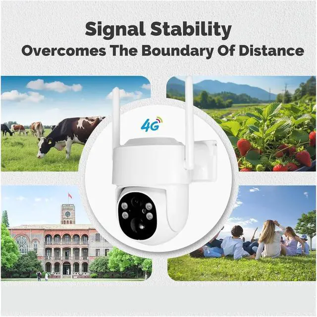 Alt view image 3 of 7 - 4 Million Pixel WiFi Solar-Powered Camera, IP65 Waterproof, Automatic Human Body Tracking, Full-Color Night Vision, Outdoor Surveillance Camera