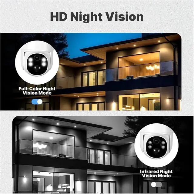 Alt view image 5 of 7 - 4 Million Pixel WiFi Solar-Powered Camera, IP65 Waterproof, Automatic Human Body Tracking, Full-Color Night Vision, Outdoor Surveillance Camera