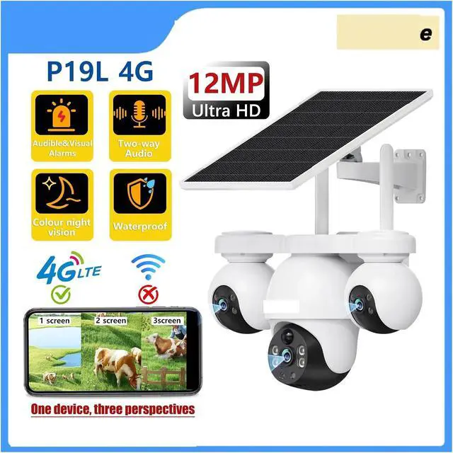 Alt view image 2 of 7 - 12MP 4G Solar Security Camera 360° PTZ Full Color Night Vision Human Detection Remote Surveillance Cam