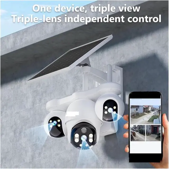Alt view image 3 of 7 - 12MP 4G Solar Security Camera 360° PTZ Full Color Night Vision Human Detection Remote Surveillance Cam