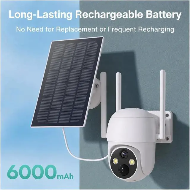 Alt view image 6 of 6 - Wireless WiFi Solar Security Camera, IP65 Weatherproof, Two-Way Talk, 128G TF Card Support, Wide Temperature Range